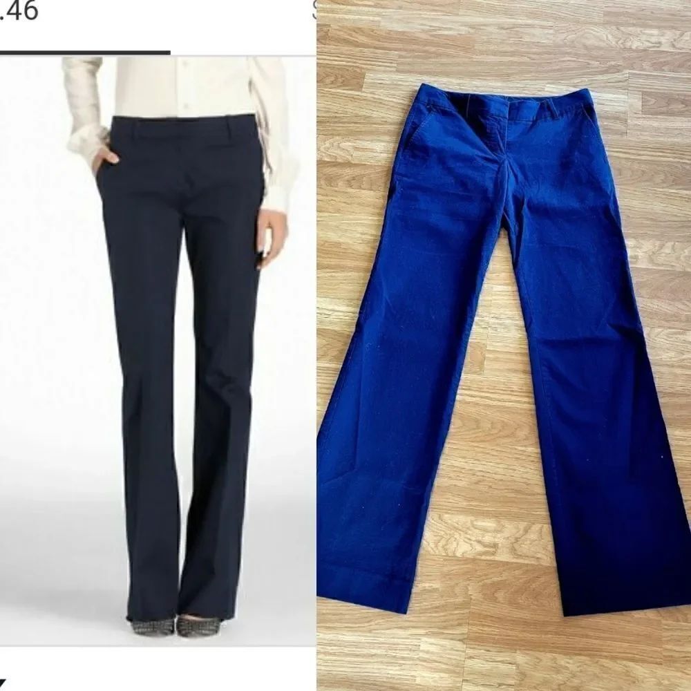 Tory Burch Navy Cotton Twill Pants 4